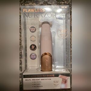 LAWLESS Cream and Rose Gold Nu Razor Facial Trimmer